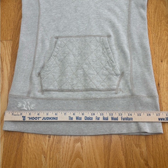 Vtg Ralph Lauren Rugby Beige Hoodie Kangaroo Pockets Elbow Patches size M - Picture 10 of 14